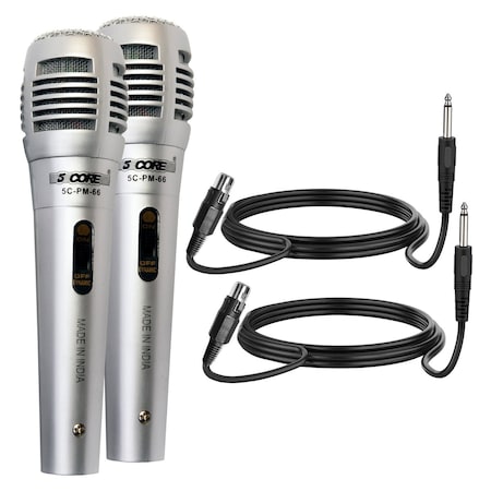 5 Core 5 Core Handheld Microphone For Karaoke Singing - Dynamic Cardioid Unidirectional Vocal XLR Mic PM-286